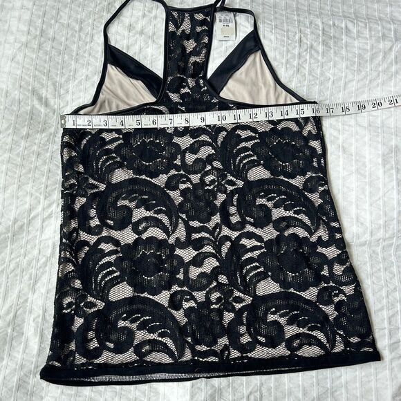 NWT Express Black Lace Deep V Tank Top Halter Lined Size M - Picture 7 of 10